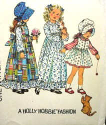 5996 SIMPLICITY HOLLY HOBBIE RUFFLE DRESS LENGTHS, PINAFORE, CAP PATTERN 3, 4,5